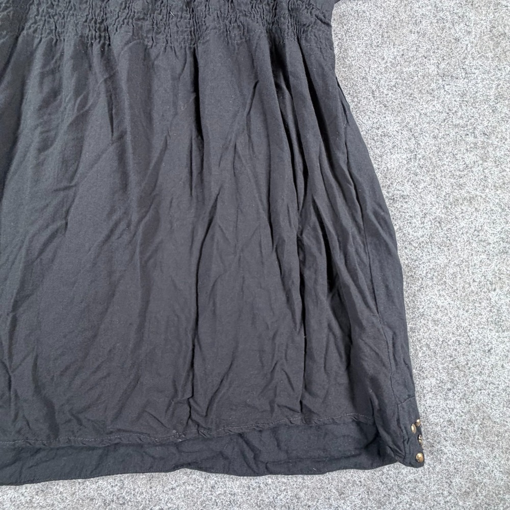 Angie Mini Dress Womens XL Black Studded Short Sleeve Casual Party Wear V Neck - Picture 13 of 16